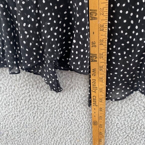CAbi Skirt Womens 2 Sinatra Black Polka Dot Midi Flare Handkerchief Flowy Casual - Picture 11 of 12